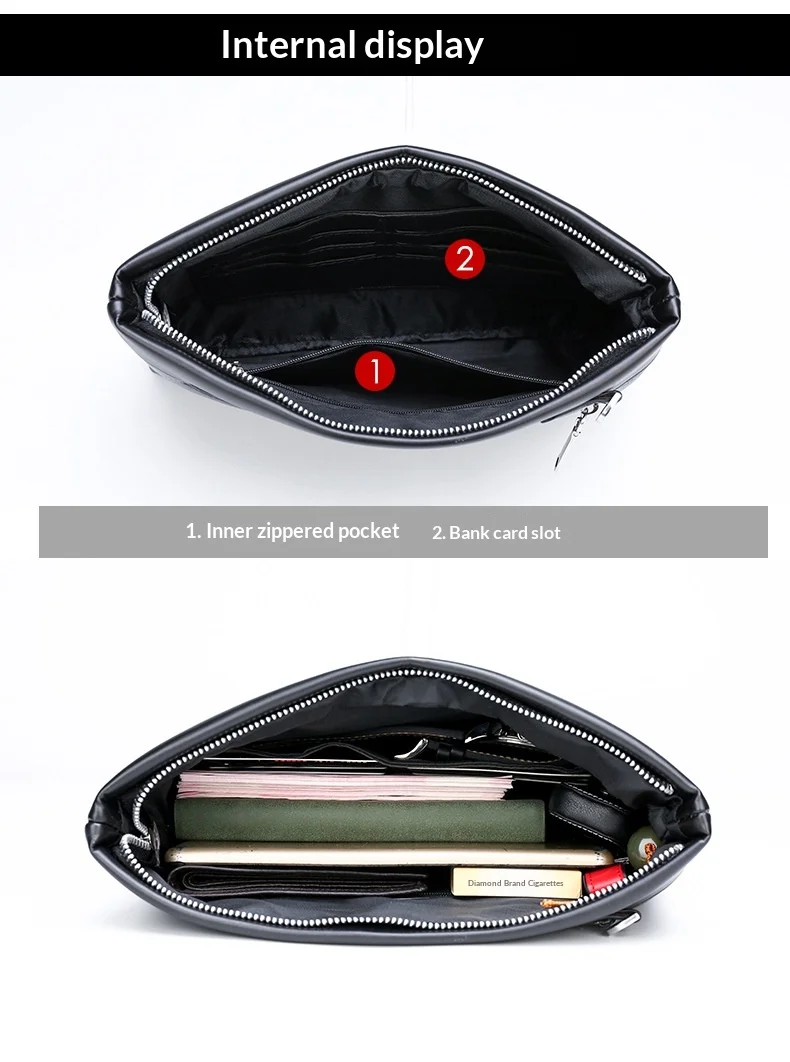 Men's New Luxury Handbag Casual Envelope Large Capacity Clutch BusinessUnderarm Bag for Men