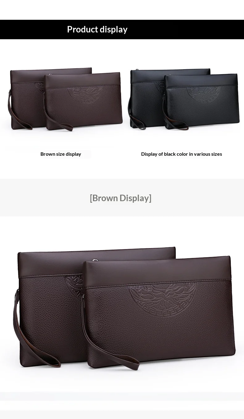 Men's New Luxury Handbag Casual Envelope Large Capacity Clutch BusinessUnderarm Bag for Men