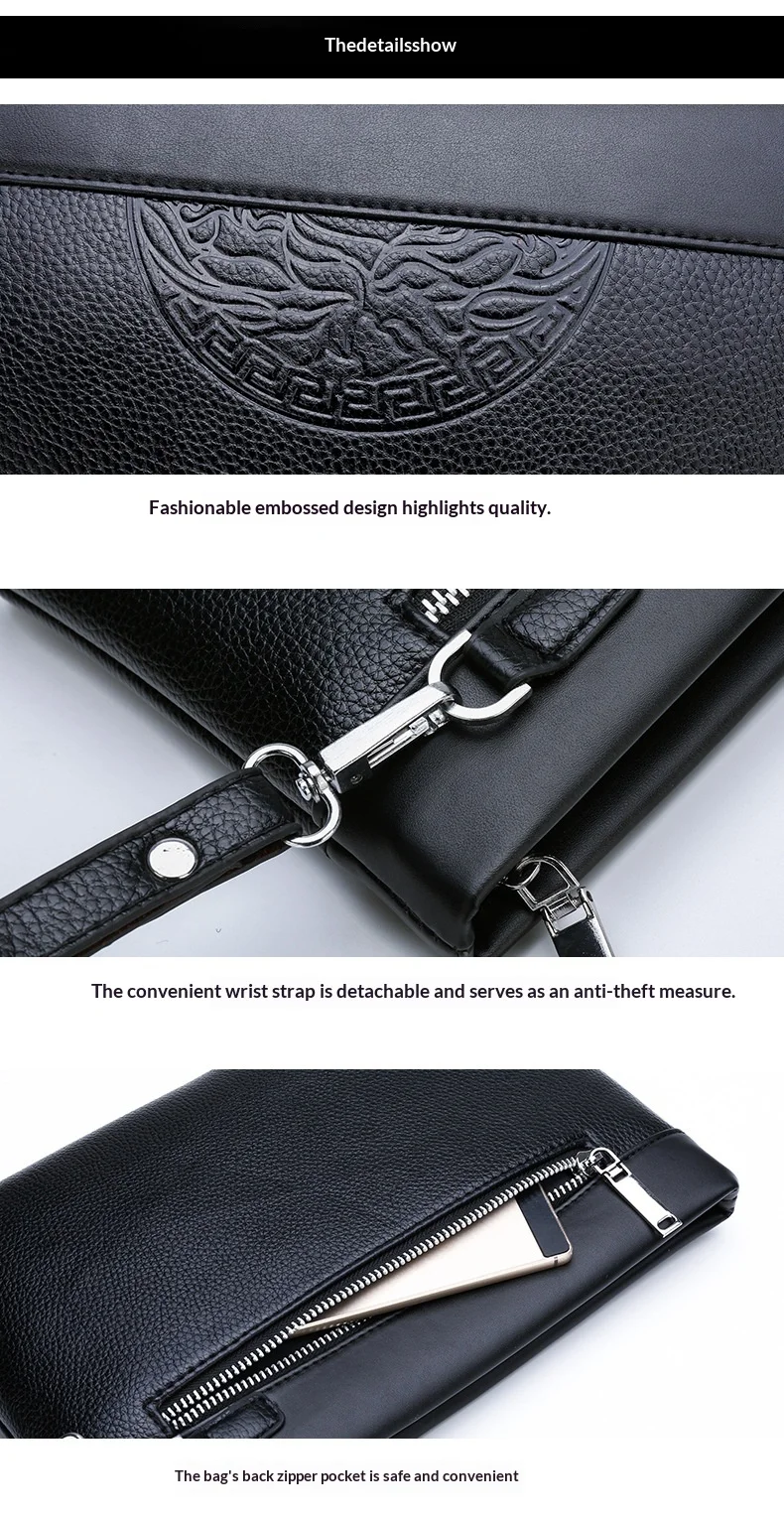 Men's New Luxury Handbag Casual Envelope Large Capacity Clutch BusinessUnderarm Bag for Men