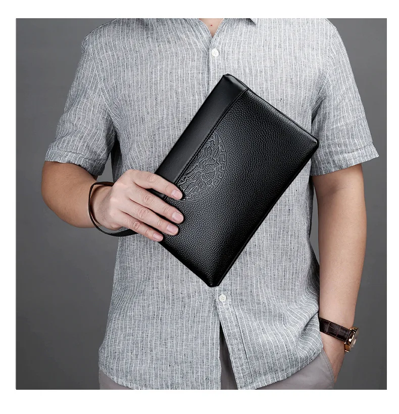 Men's New Luxury Handbag Casual Envelope Large Capacity Clutch BusinessUnderarm Bag for Men