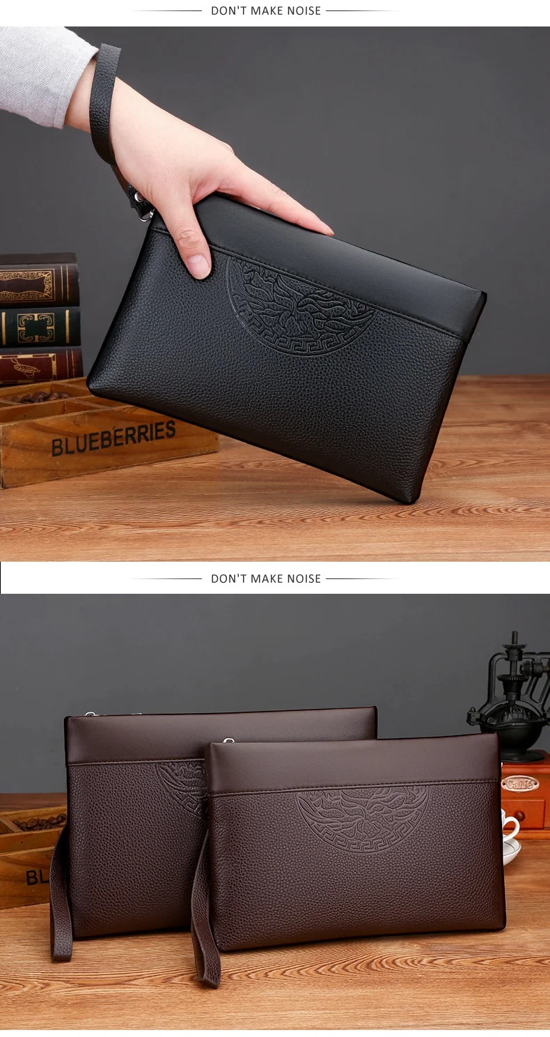 Men's New Luxury Handbag Casual Envelope Large Capacity Clutch BusinessUnderarm Bag for Men
