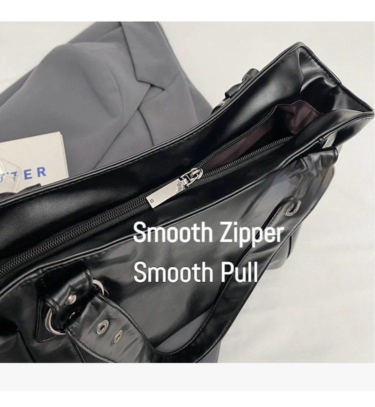 Classic Retro Casual Solid-Color Tote Bag Large-Capacity PU Shoulder Bag Soft Leather Fashionable Versatile Commuter Handbag