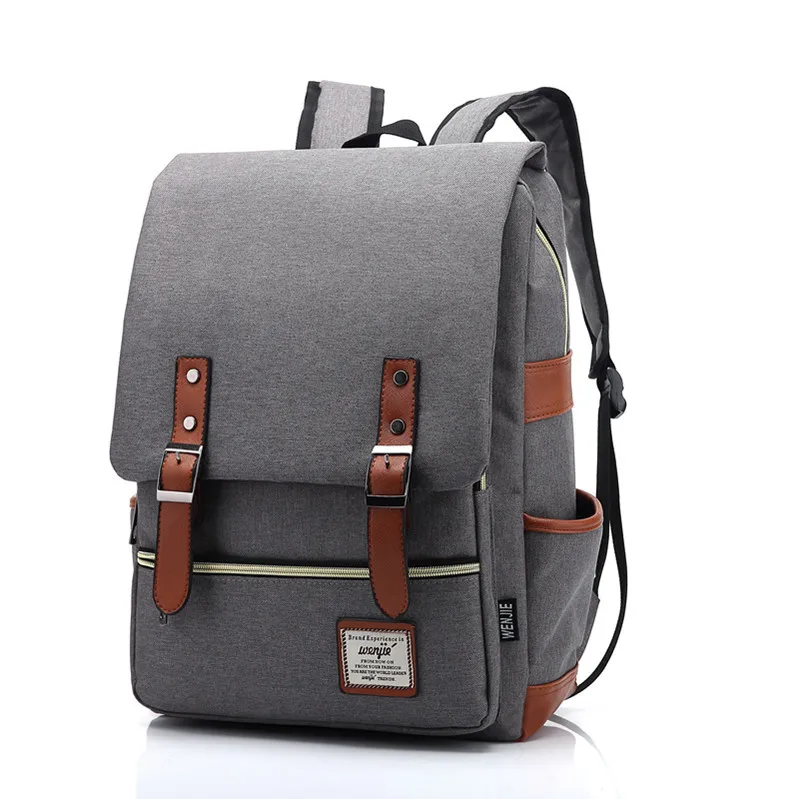 Vintage 16 Inch Laptop Backpack Women Canvas Bags Men Canvas Travel Leisure Backpacks Retro Casual Bag School Bags For Teenagers