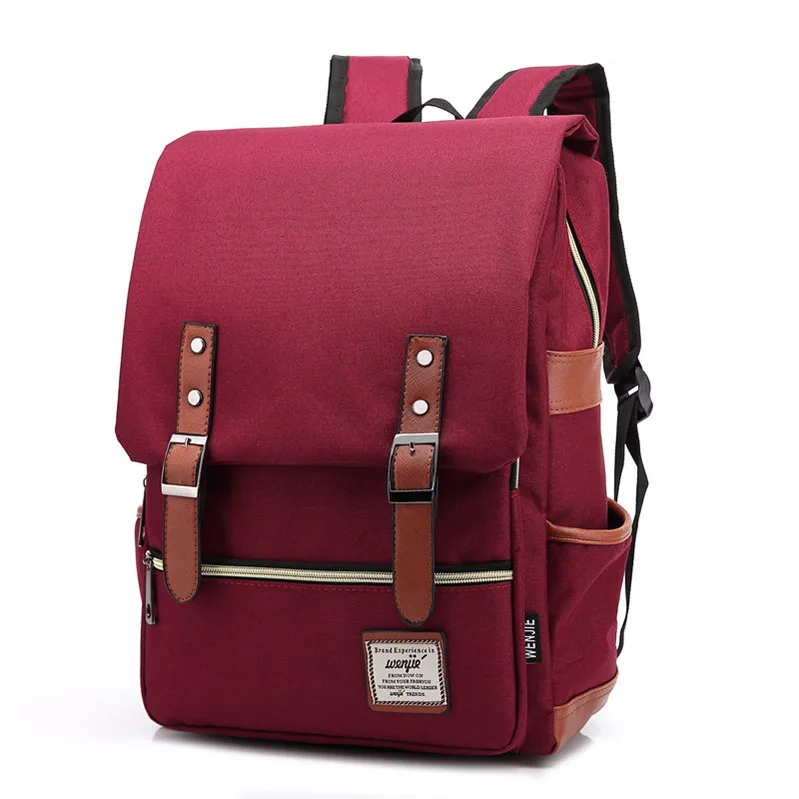 Vintage 16 Inch Laptop Backpack Women Canvas Bags Men Canvas Travel Leisure Backpacks Retro Casual Bag School Bags For Teenagers