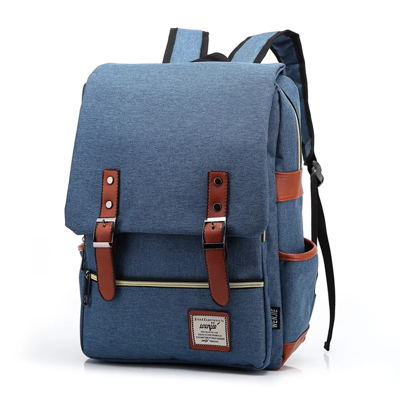 Vintage 16 Inch Laptop Backpack Women Canvas Bags Men Canvas Travel Leisure Backpacks Retro Casual Bag School Bags For Teenagers