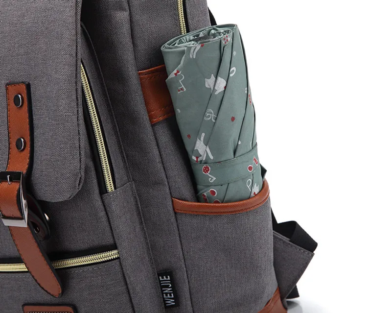 Vintage 16 Inch Laptop Backpack Women Canvas Bags Men Canvas Travel Leisure Backpacks Retro Casual Bag School Bags For Teenagers