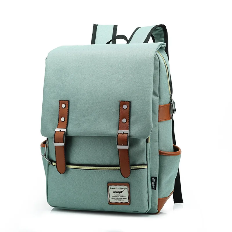 Vintage 16 Inch Laptop Backpack Women Canvas Bags Men Canvas Travel Leisure Backpacks Retro Casual Bag School Bags For Teenagers