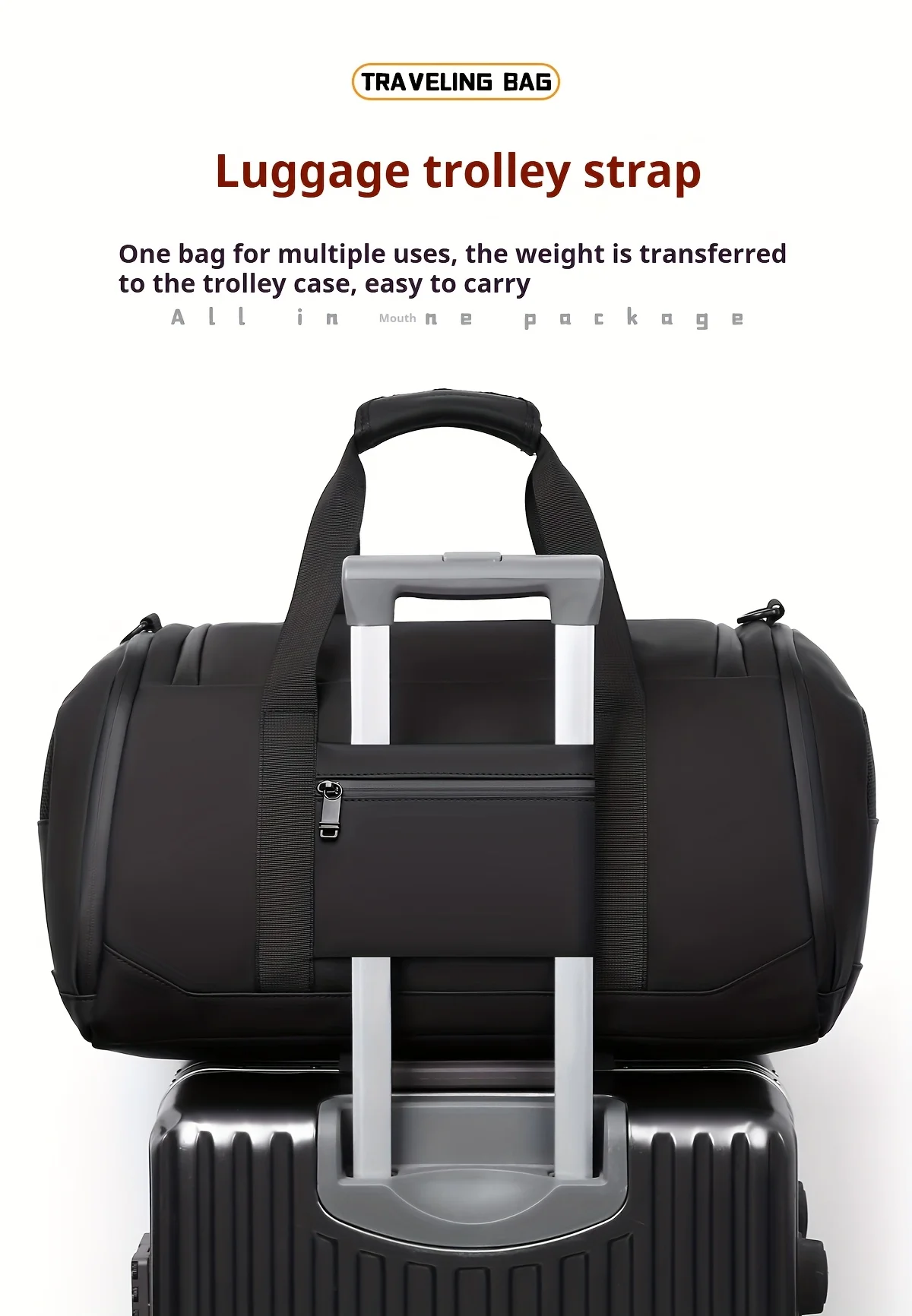 Large Capacity Carry on Travel Bag for Men Spacious Sports Gym Bag with Multiple Compartments Weekend Overnight Duffel Bag