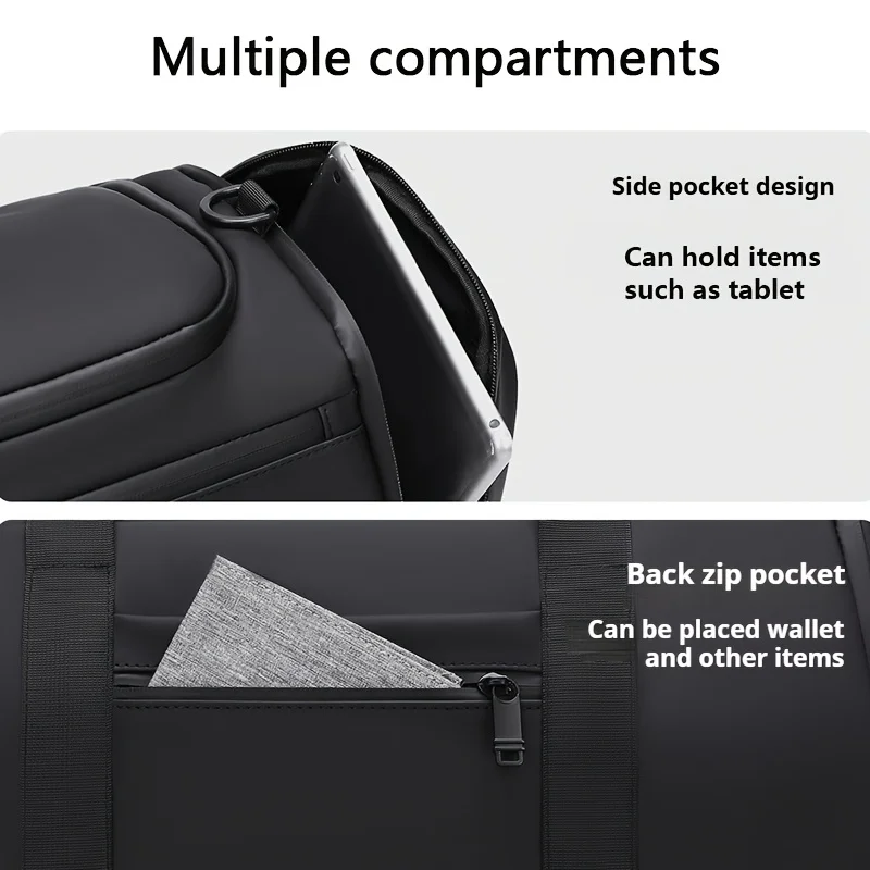 Large Capacity Carry on Travel Bag for Men Spacious Sports Gym Bag with Multiple Compartments Weekend Overnight Duffel Bag