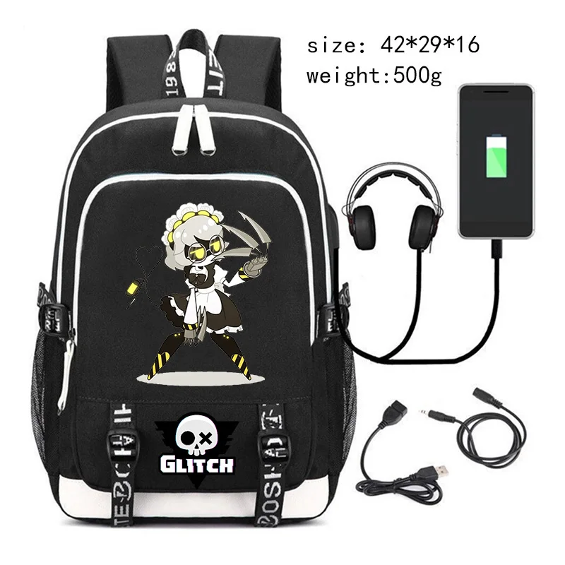 New Murder Drones Backpack for Student Boys Fashion Trend Backpack USB Laptop Bagpack Cartoon Black Girl School Bag for Teenager