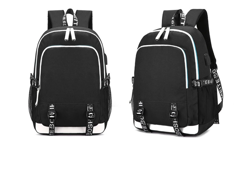 New Murder Drones Backpack for Student Boys Fashion Trend Backpack USB Laptop Bagpack Cartoon Black Girl School Bag for Teenager