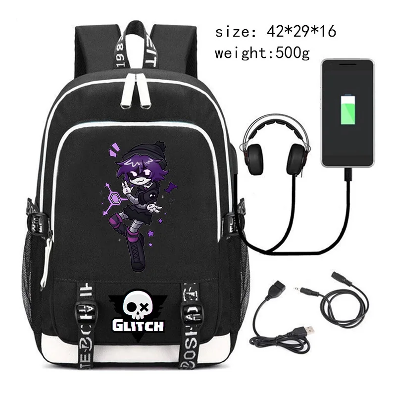 New Murder Drones Backpack for Student Boys Fashion Trend Backpack USB Laptop Bagpack Cartoon Black Girl School Bag for Teenager