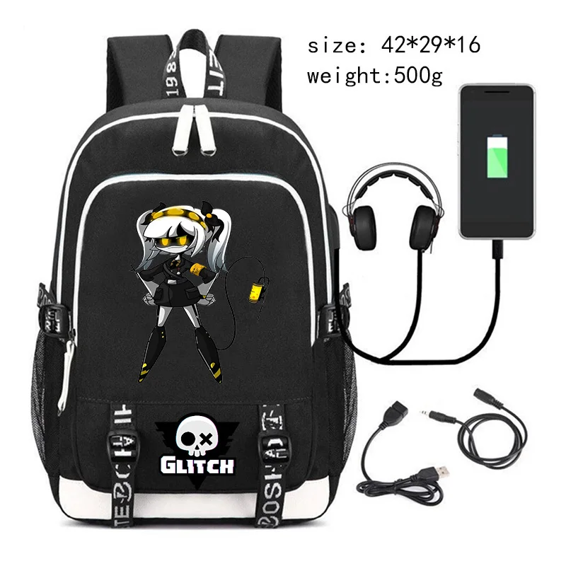 New Murder Drones Backpack for Student Boys Fashion Trend Backpack USB Laptop Bagpack Cartoon Black Girl School Bag for Teenager