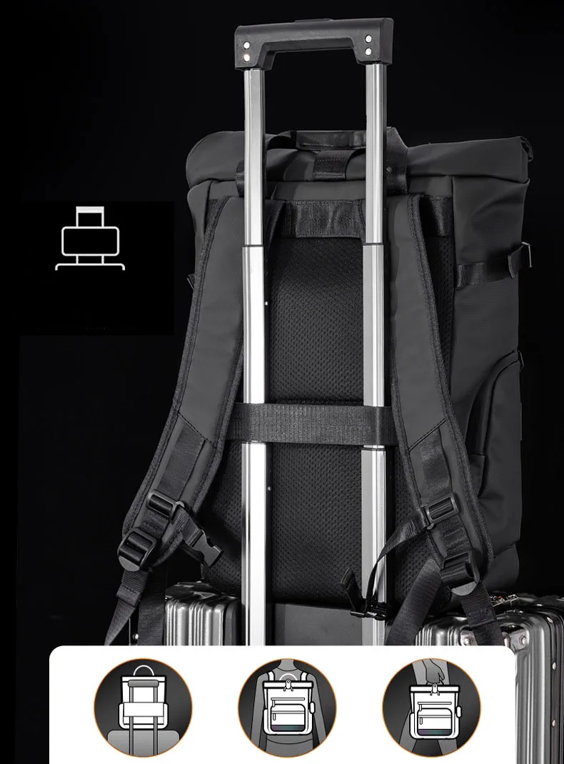 Men's Travel Bag 15.6inch Laptop Computer Backpack Outdoor Waterproof Camping Hiking School Bag College Business Rucksack