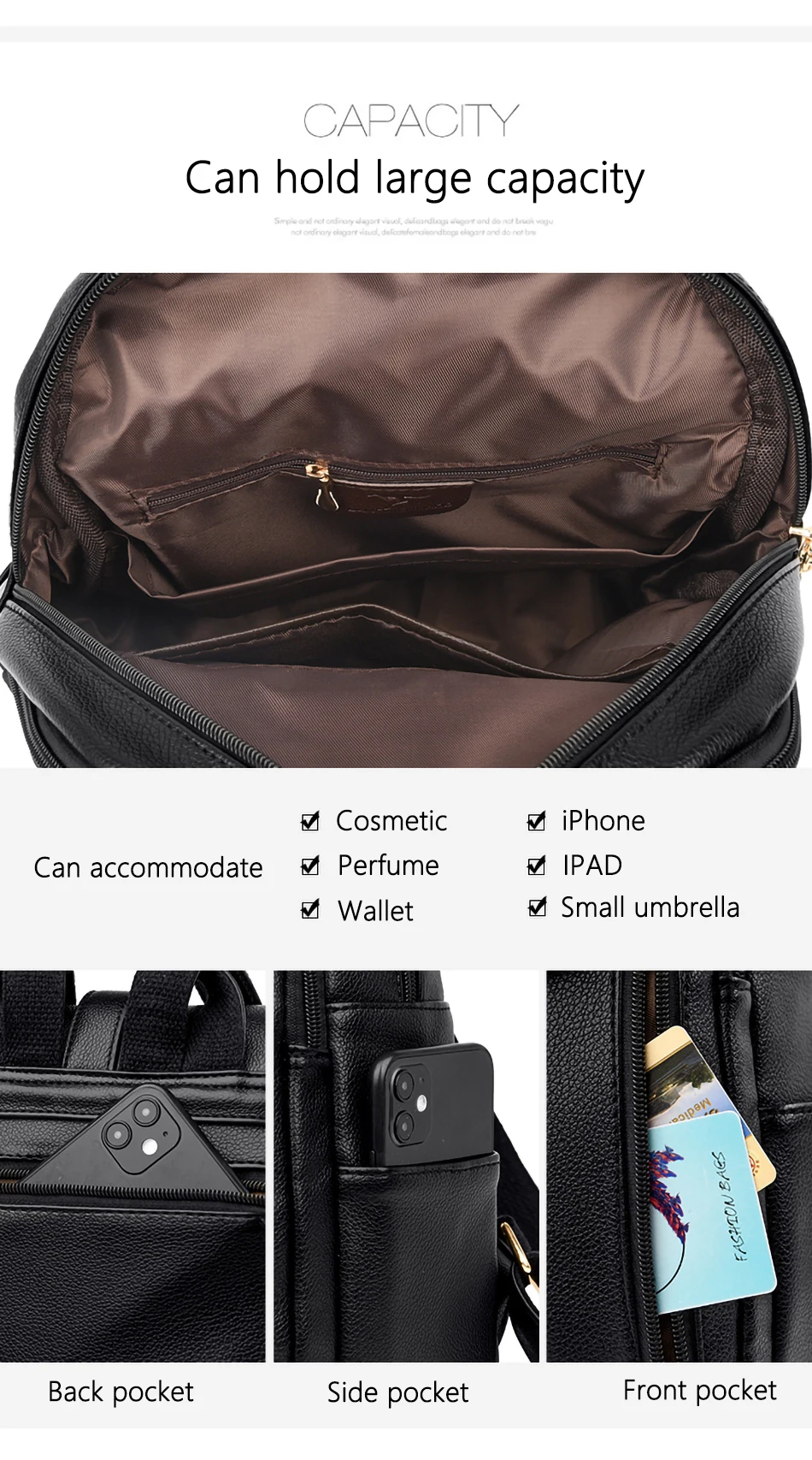 Vintage Large Capacity Women's Backpack High Quality Leather Female Travel School Bag Rucksack Purse Bookbag