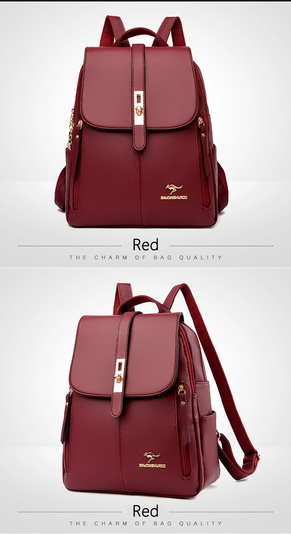 Vintage Large Capacity Women's Backpack High Quality Leather Female Travel School Bag Rucksack Purse Bookbag