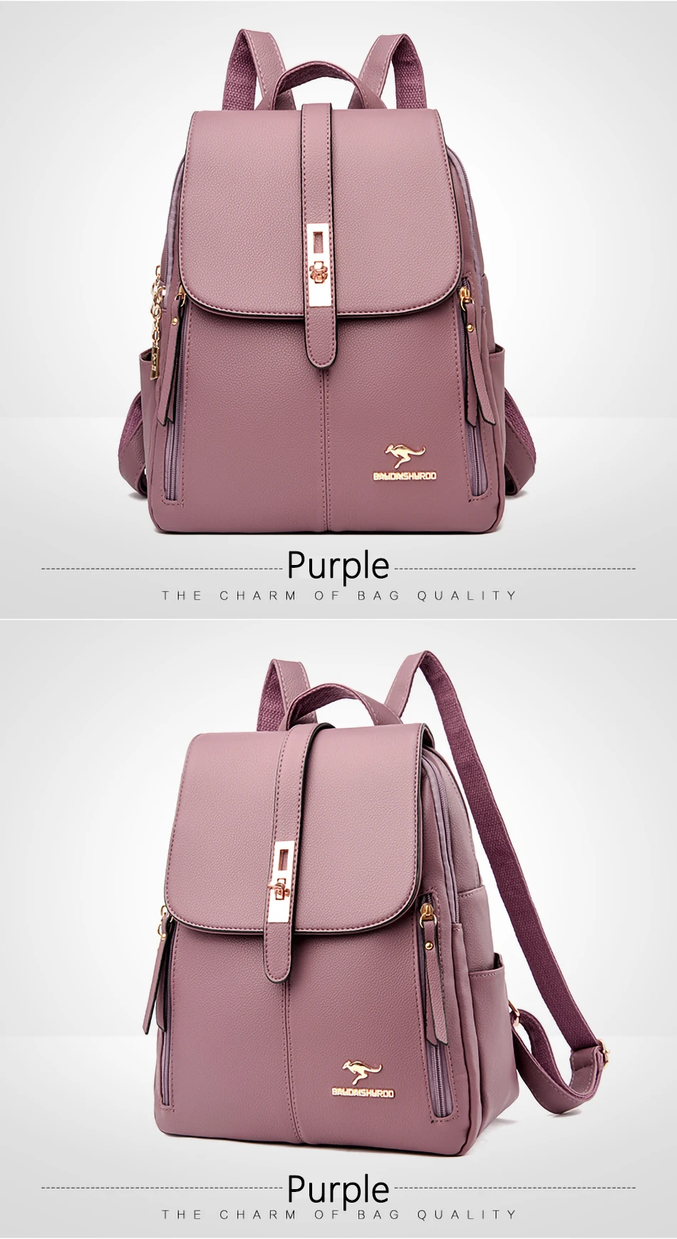 Vintage Large Capacity Women's Backpack High Quality Leather Female Travel School Bag Rucksack Purse Bookbag