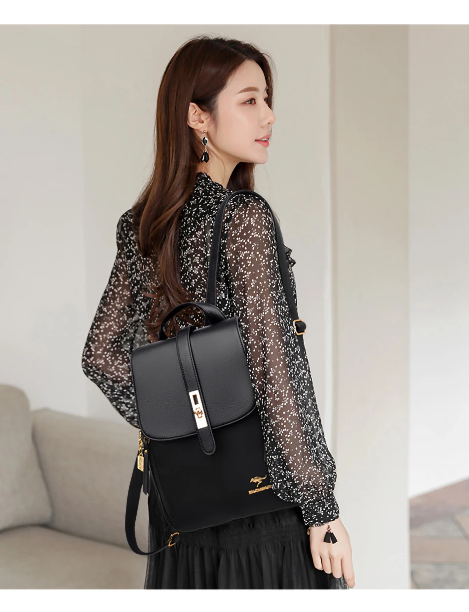 Vintage Large Capacity Women's Backpack High Quality Leather Female Travel School Bag Rucksack Purse Bookbag