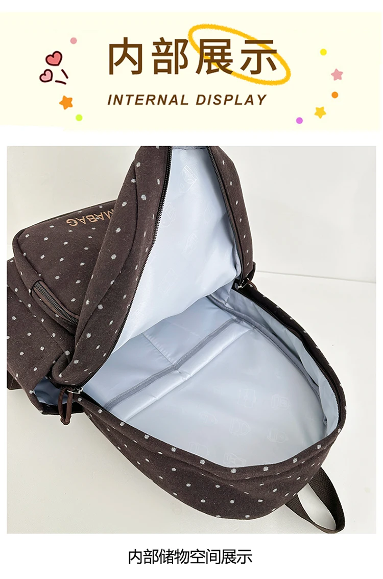 Dot Print Fashion Female Travel Large School Bag Ladies Trendy Book Bags Women Student Laptop College Backpack Teen Girl Boys