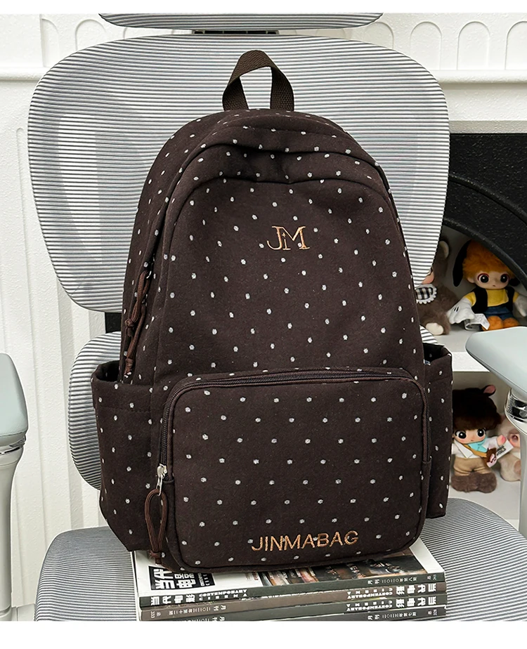 Dot Print Fashion Female Travel Large School Bag Ladies Trendy Book Bags Women Student Laptop College Backpack Teen Girl Boys