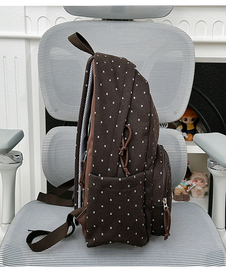 Dot Print Fashion Female Travel Large School Bag Ladies Trendy Book Bags Women Student Laptop College Backpack Teen Girl Boys
