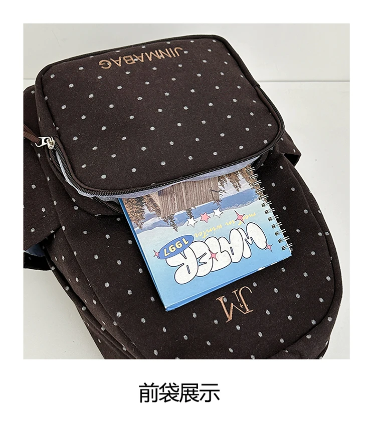 Dot Print Fashion Female Travel Large School Bag Ladies Trendy Book Bags Women Student Laptop College Backpack Teen Girl Boys
