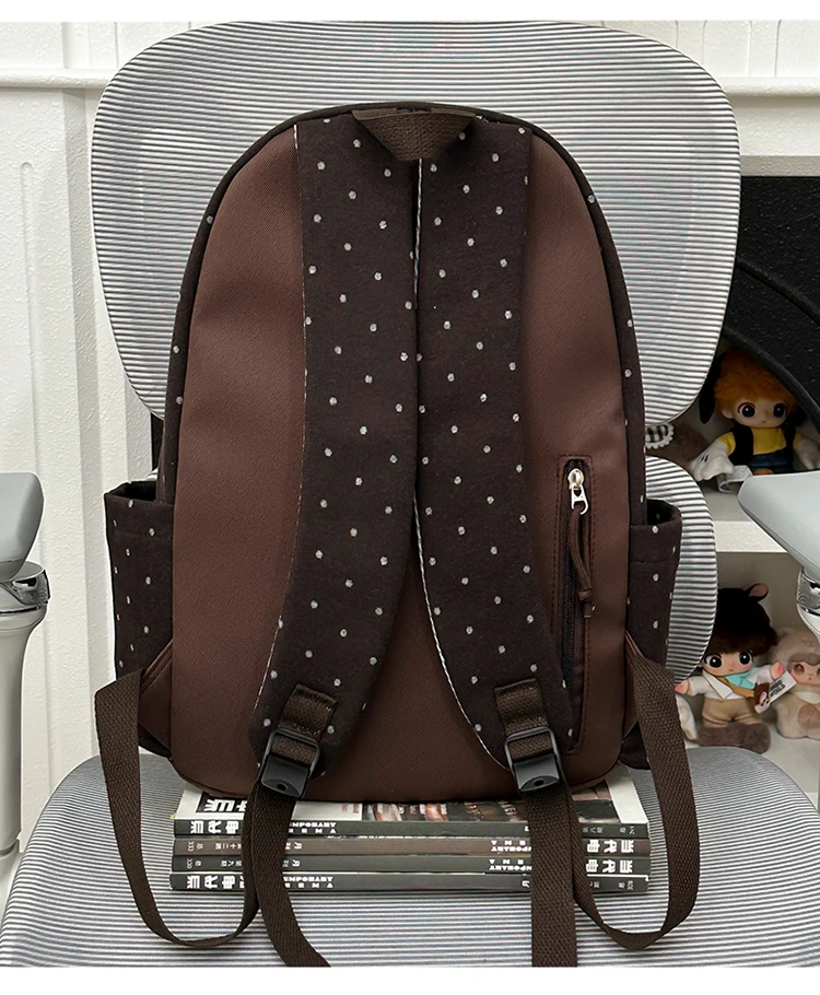 Dot Print Fashion Female Travel Large School Bag Ladies Trendy Book Bags Women Student Laptop College Backpack Teen Girl Boys