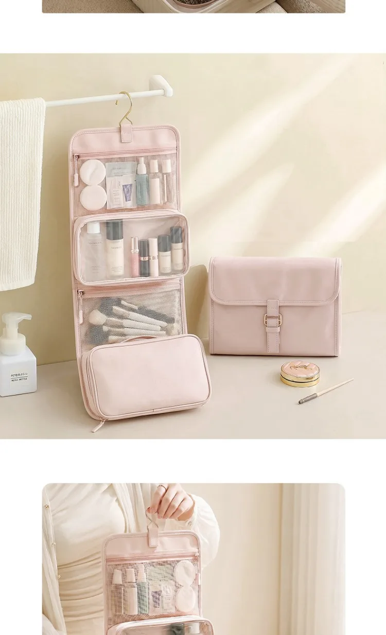 Travel Toiletry Bag Hangable Multifunctional Portable Large Capacity Minimalist Travel Organizer Toiletry Bag Cosmetics Bag