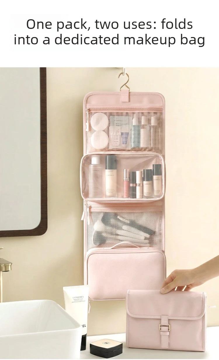 Travel Toiletry Bag Hangable Multifunctional Portable Large Capacity Minimalist Travel Organizer Toiletry Bag Cosmetics Bag