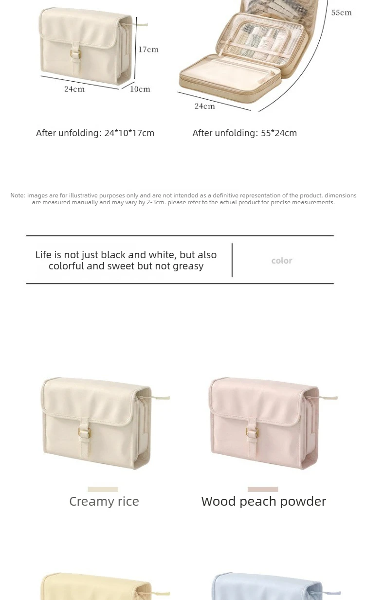 Travel Toiletry Bag Hangable Multifunctional Portable Large Capacity Minimalist Travel Organizer Toiletry Bag Cosmetics Bag