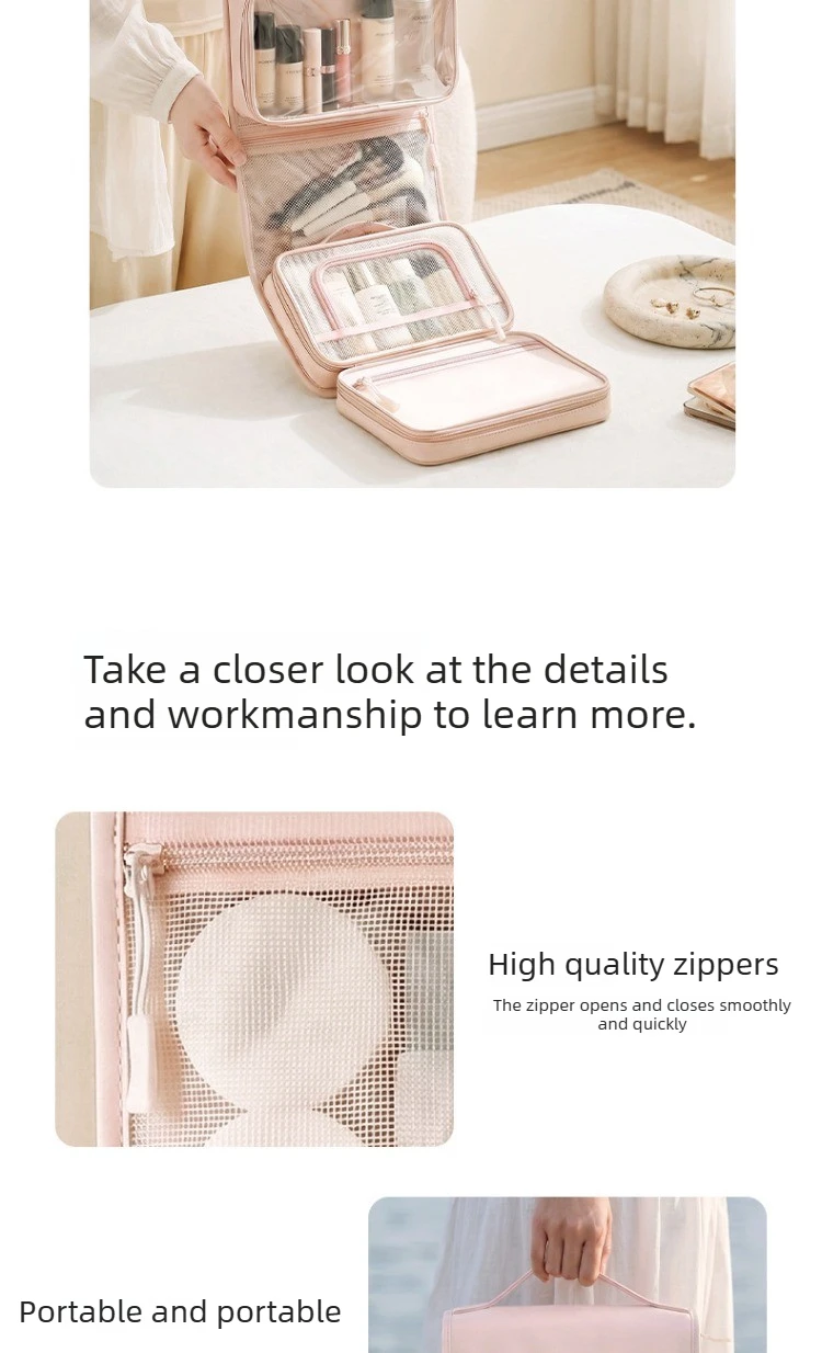 Travel Toiletry Bag Hangable Multifunctional Portable Large Capacity Minimalist Travel Organizer Toiletry Bag Cosmetics Bag