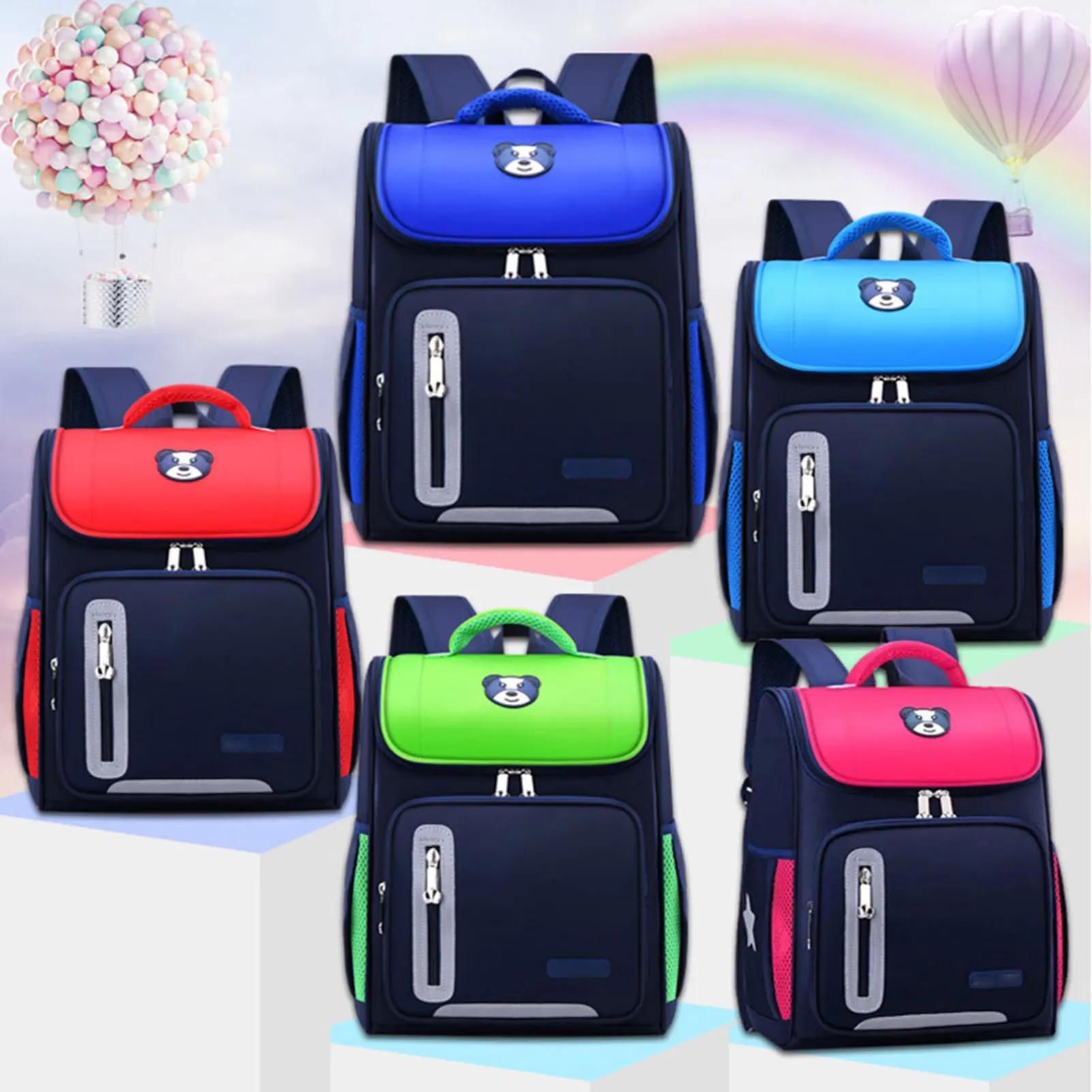 2024 New Children School Bags Reflective Fashion School Backpack Stylish Portable Versatile Bookbag Kids Schoolbag For School