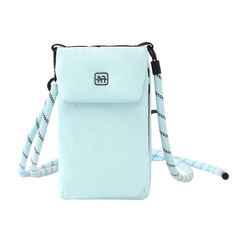 Crossbody Phone Bag Nylon Vertical Shoulder Pouch with Zipper Pocket Passport Wallet Travel Daily Storage Purse for Small Items