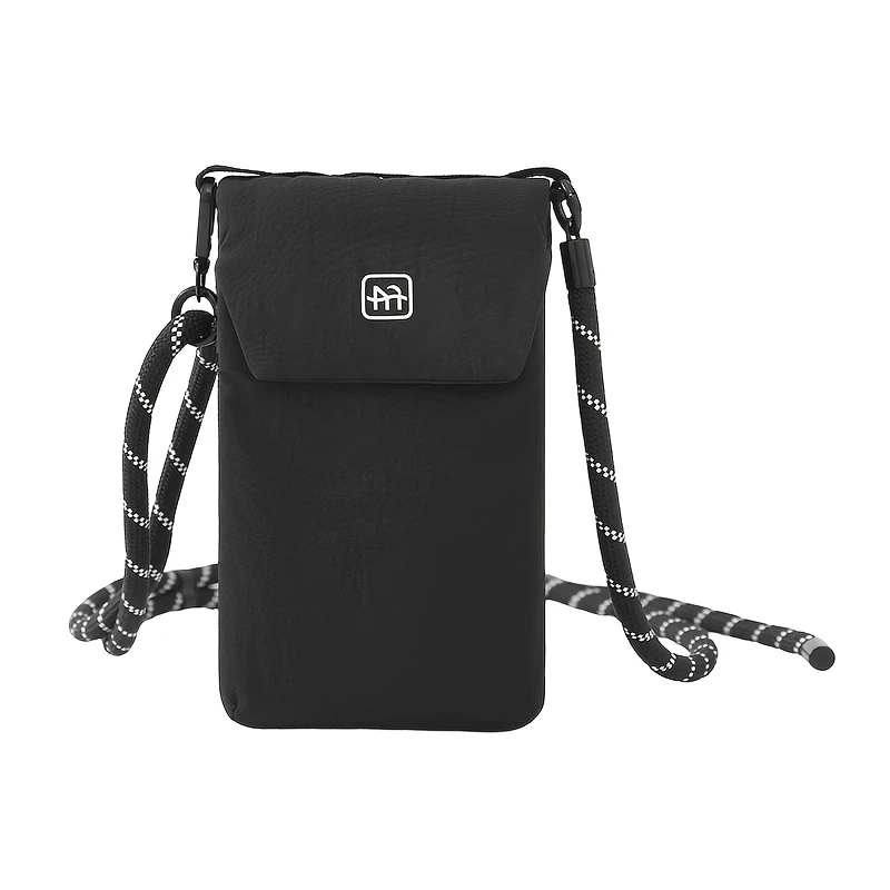 Crossbody Phone Bag Nylon Vertical Shoulder Pouch with Zipper Pocket Passport Wallet Travel Daily Storage Purse for Small Items