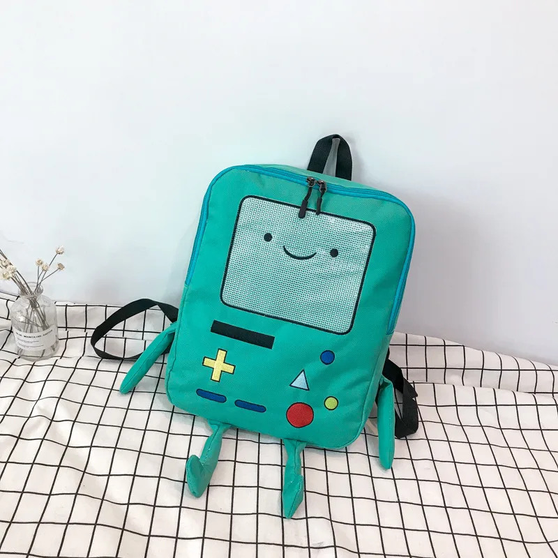 Kawaii 3D Cartoon Robot Backpack 14 Inch Canvas School Bag Fashion Unisex Student Outdoor Rucksack Cute Back To School Kids Gift