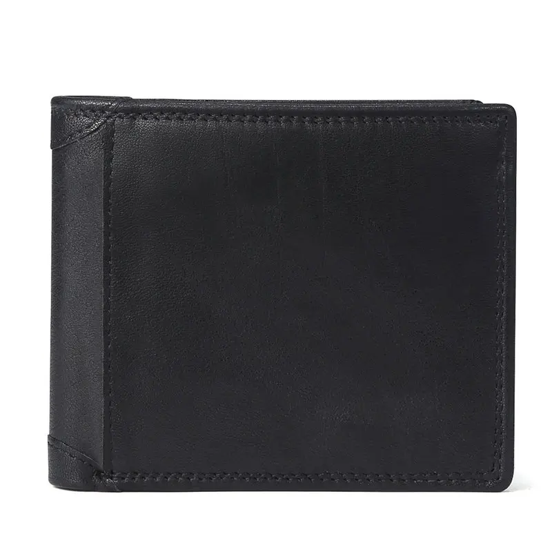 Cow Leather Men Wallets with Coin Pocket Vintage Male Purse Function Brown Genuine Leather Men Wallet with Card Holders