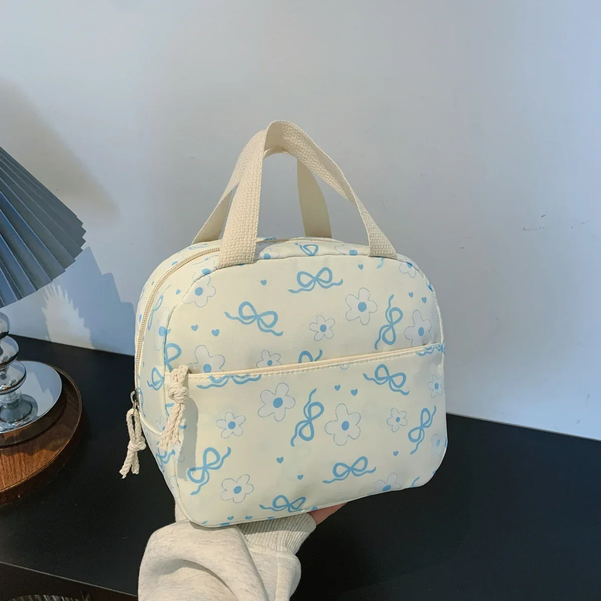 Sweet Simple Bow Tie Floral Three Piece Backpack Lightweight Large Capacity Multifunctional Student Backpack Campus Outdoor