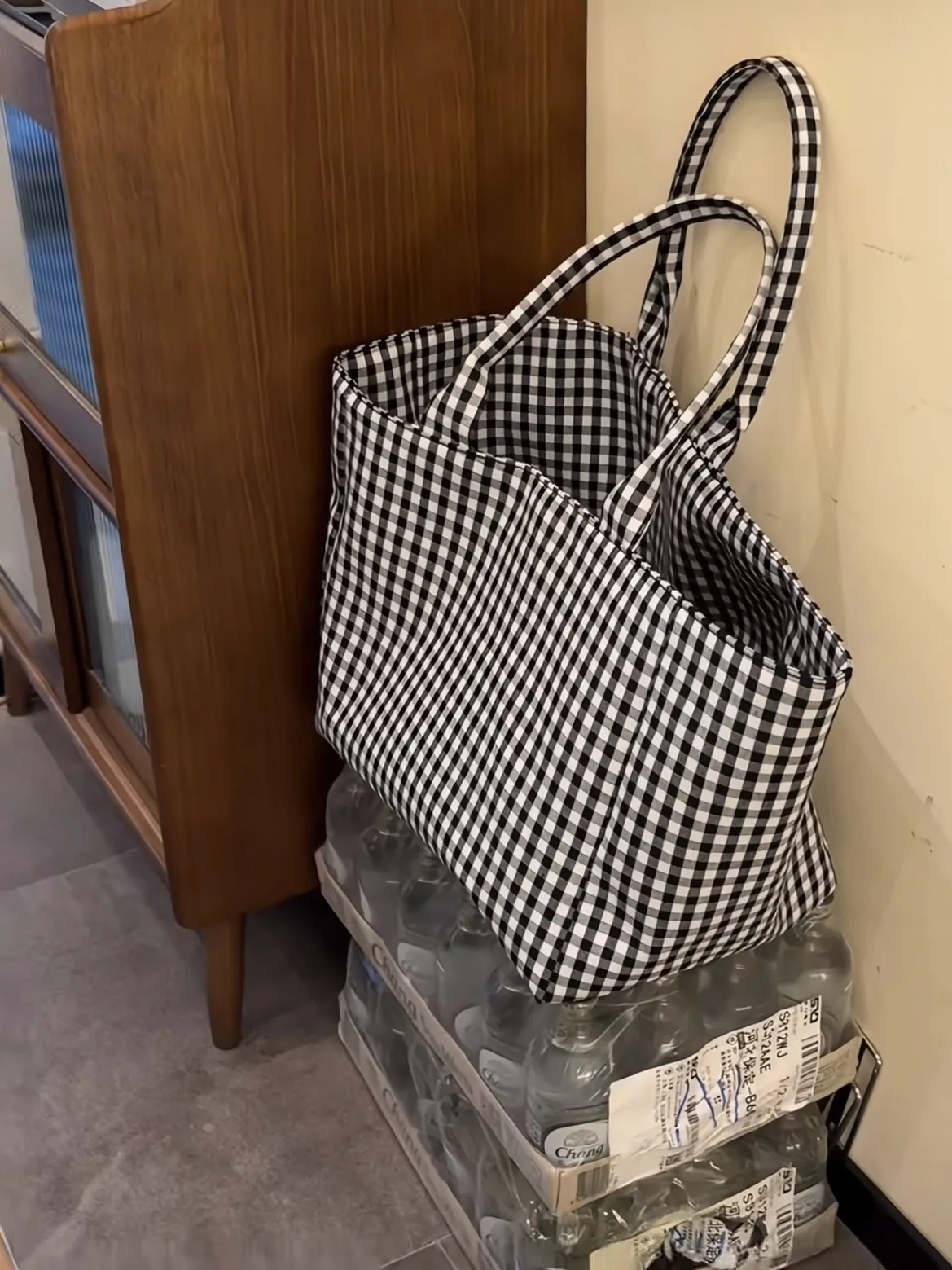 Women's Tote Bags Korean Plaid Harajuku Fashionable Simple Versatile Shoulder Bags Large Capacity Portable Handbags For Girl