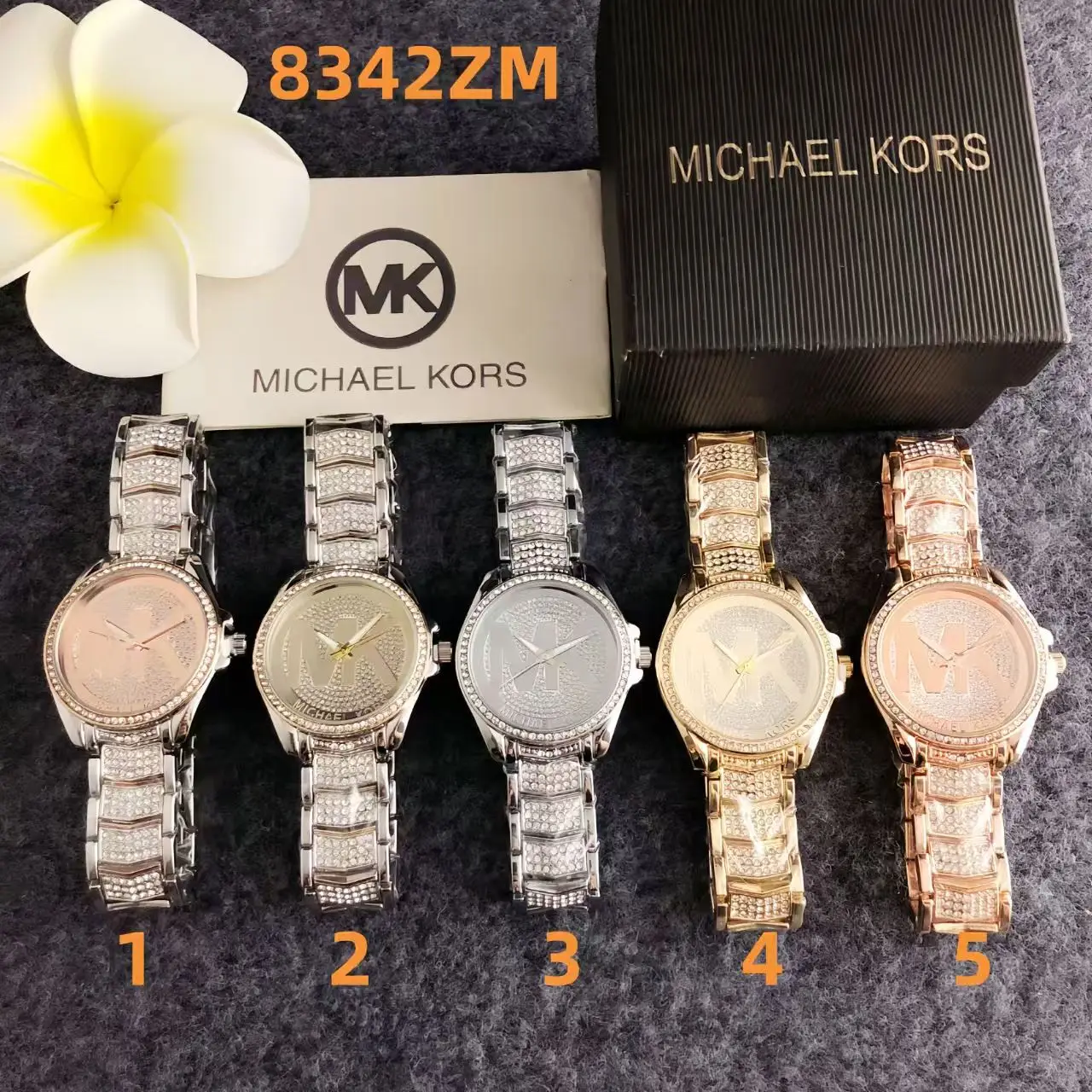 Michael Kors New Fashionable and Elegant Women's Watch Wallet MK Light Luxury Pink Plate Large Letter Watch Bag Exquisite Gift