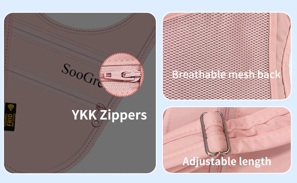 SooGree RFID Blocking Anti-theft Underarm Travel Pouch Hidden Security Shoulder Bag Passport Card Phone Holder Wallet Men Women