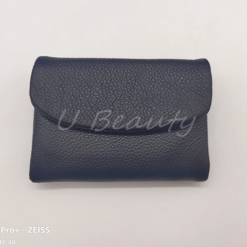 Coin Purse Genuine Cow Leather Short Wallet Trifold for Small Women's Purses Clutch Cowhide Card Holder Travel Card Wallets