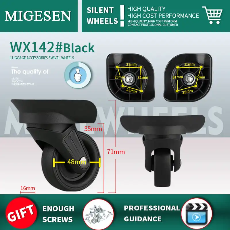 Suitable for OSDY A-819 Luggage Repair Hand Crank Universal Wheel Caster Rubber Trolley Parts Hot Sale Mute Resistant Wheels