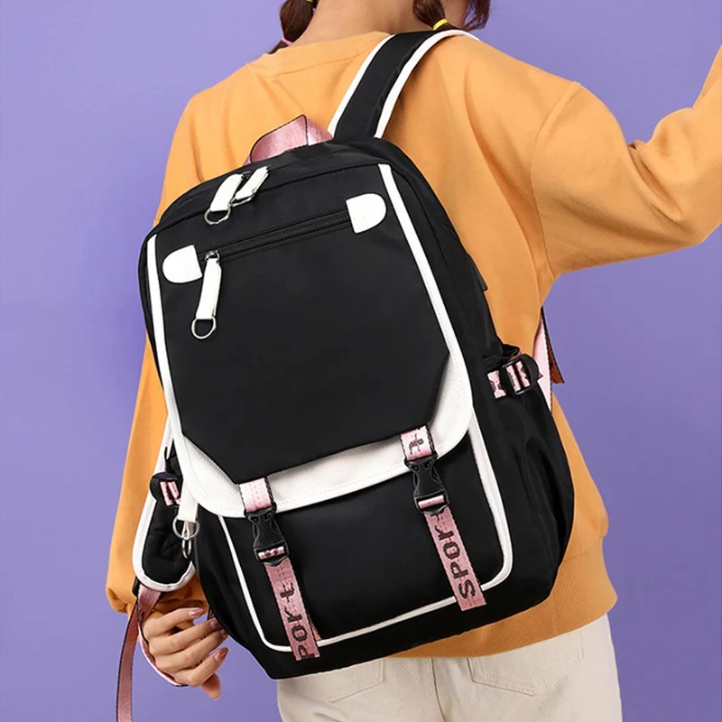 Hot Kpop Katseye Printed Personality Harajuku Backpack Girl School Bag Laptop Bag Women Men Travel Bag Daily Backpack