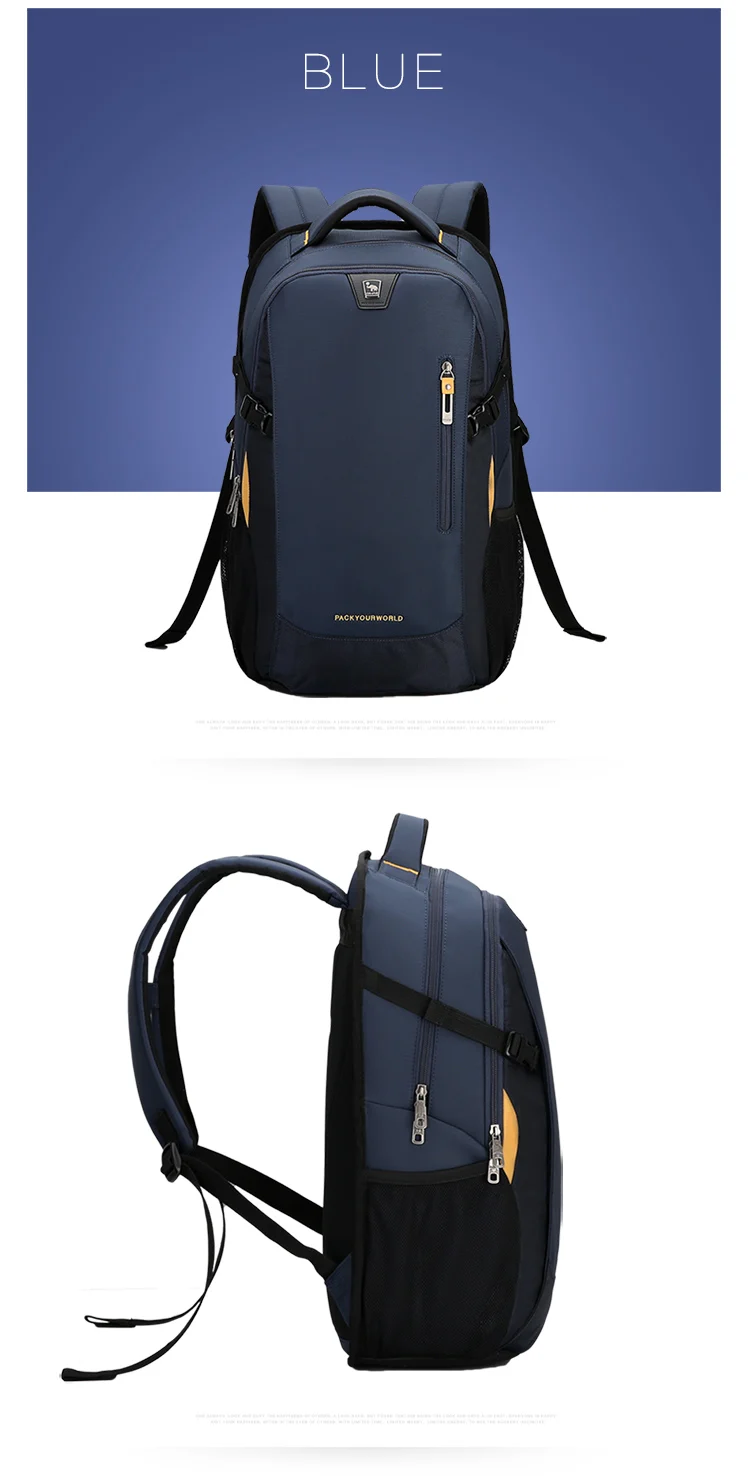 OIWAS School Bags 14 Inch Laptop Backpacks Waterproof Nylon 29L Casual Shoulder Bagpack Travel Teenage Men's Backpack Mochila