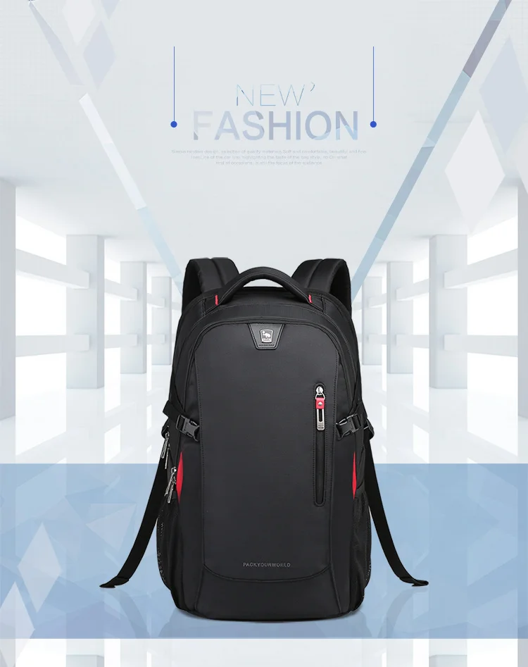 OIWAS School Bags 14 Inch Laptop Backpacks Waterproof Nylon 29L Casual Shoulder Bagpack Travel Teenage Men's Backpack Mochila