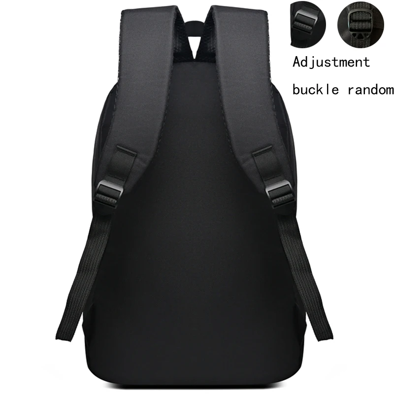 Daily Minimalist Black Oxford Laptop Backpack Breathable Back Panel, Simple Large Rucksack For Campus Casual Street Matching