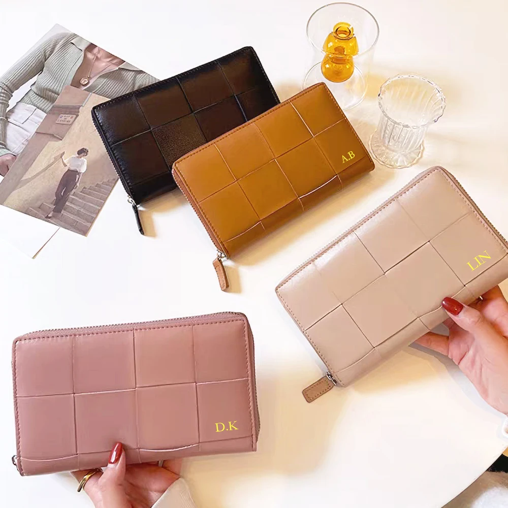 Luxury Design Phone Bag Woman Portable Genuine Leather Cross-body Bag Custom Name Fashion Casual Lady Shoulder Bag Card Wallet