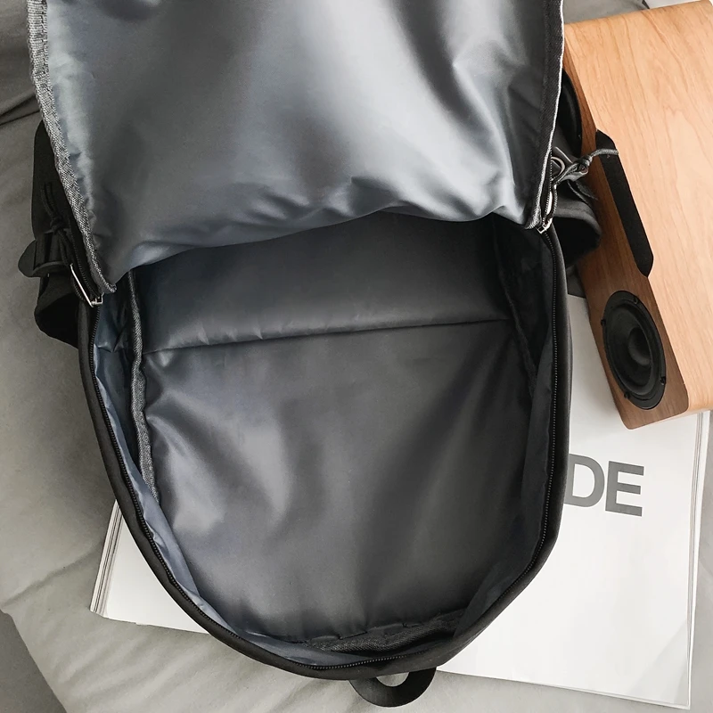 Pocket Front Backpack, Preppy Style Solid Color Nylon Bookbag, Kawaii Large Capacity Double Handle School Bag