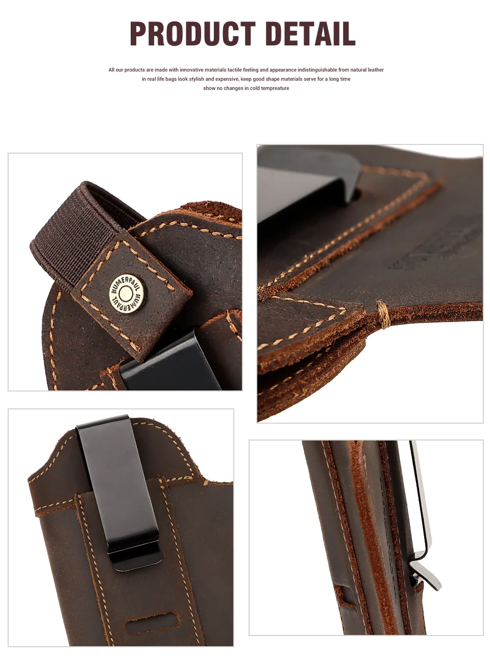 Genuine Leather Universal Gun Cover With Concealed Carry Holsters Belt for All Size Handguns