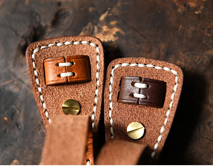 100% Genuine Leather Key Holder For Men Male Vintage Handmade EDC Waist Hanging Belt Loop Keychain Clip Key Hook Chain Buckle